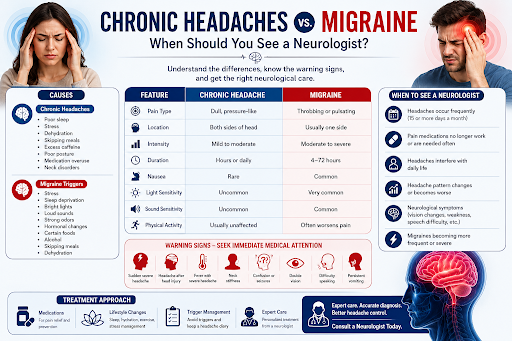 Chronic Headaches vs. Migraine: When Should You See a Neurologist?